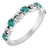 Sterling Silver Lab-Grown Alexandrite Stackable Ring