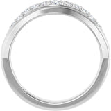 14K White Gold 1/3 CTW Natural Diamond Contour Band