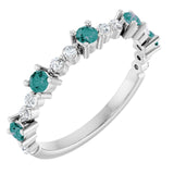 Sterling Silver Natural Alexandrite & 1/6 CTW Natural Diamond Ring
