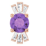 14K Rose Natural Amethyst & 1/6 CTW Natural Diamond Pendant