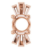 14K Rose 6 mm Round Accented Pendant Mounting