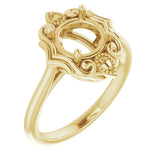 18K Yellow7.4 mm Round Ring Mounting