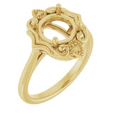 10K Yellow8 mm Round Ring Mounting