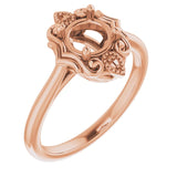 18K Rose6 mm Round Ring Mounting