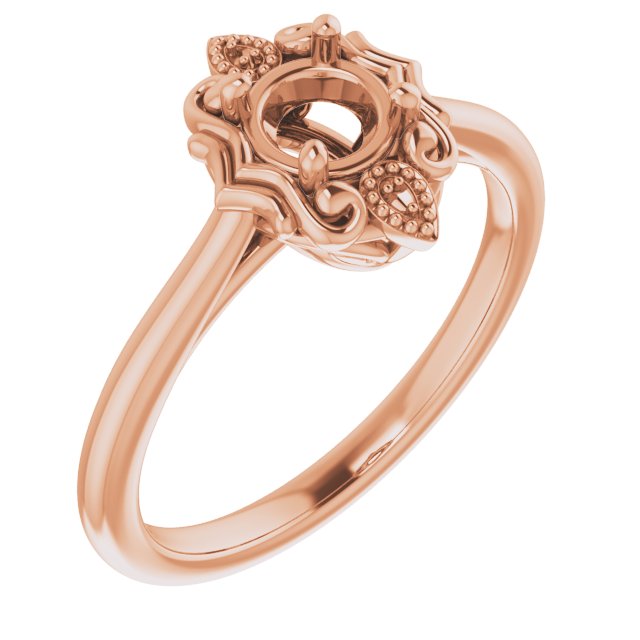 10K Rose 4.8 mm Round Ring Mounting