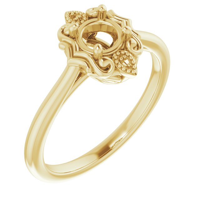 10K Yellow 4.8 mm Round Ring Mounting