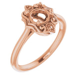 14K Rose5.8 mm Round Ring Mounting