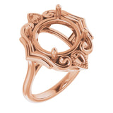 10K Rose12 mm Round Ring Mounting