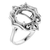 18K White12 mm Round Ring Mounting