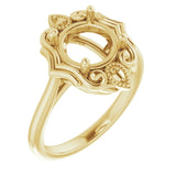 14K Yellow8.2 mm Round Ring Mounting