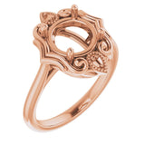 14K Rose8.2 mm Round Ring Mounting