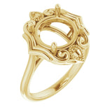 14K Yellow10 mm Round Ring Mounting