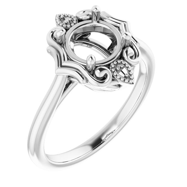 10K White7 mm Round Ring Mounting