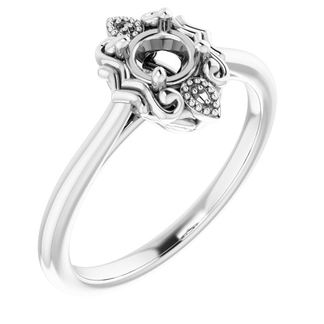 10K White4.4 mm Round Ring Mounting