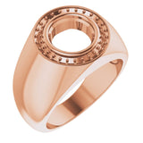 14K Rose 8.8 mm Round Ring Mounting