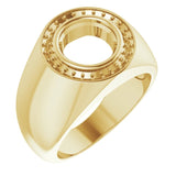 14K Yellow 9 mm Round Ring Mounting
