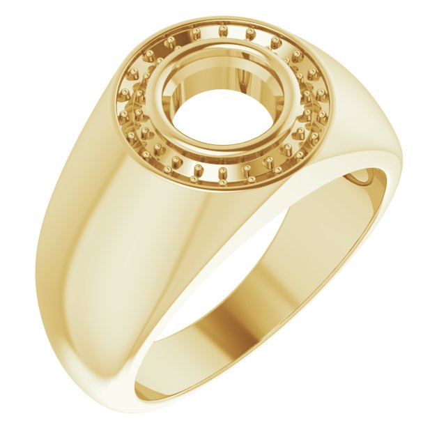10K Yellow 7 mm Round Ring Mounting