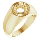 18K Yellow 6 mm Round Ring Mounting