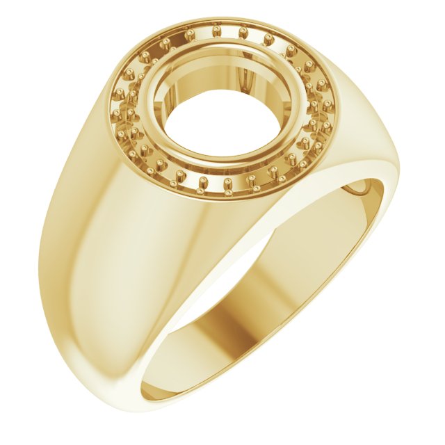 10K Yellow 8.2 mm Round Ring Mounting