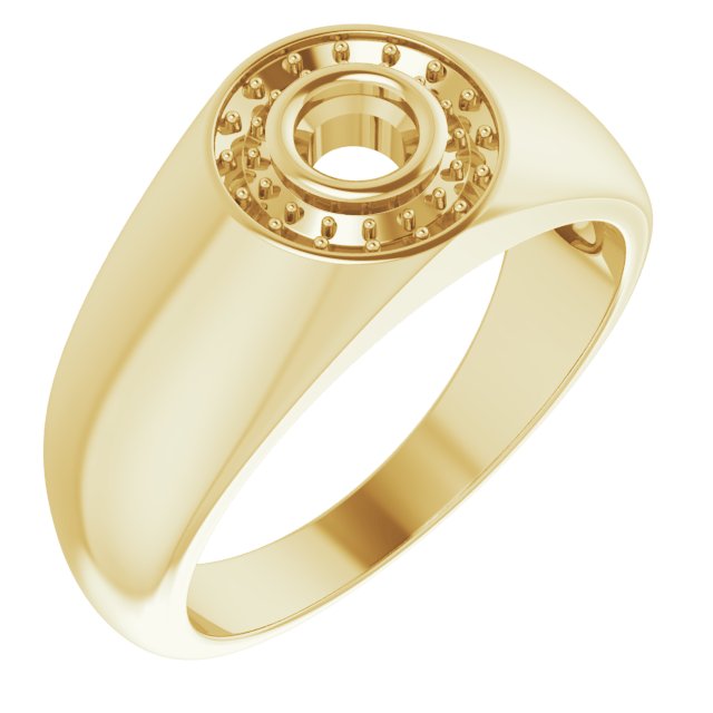 10K Yellow 4.1 mm Round Ring Mounting