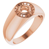 14K Rose 4.1 mm Round Ring Mounting
