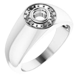 14K White 4.1 mm Round Ring Mounting