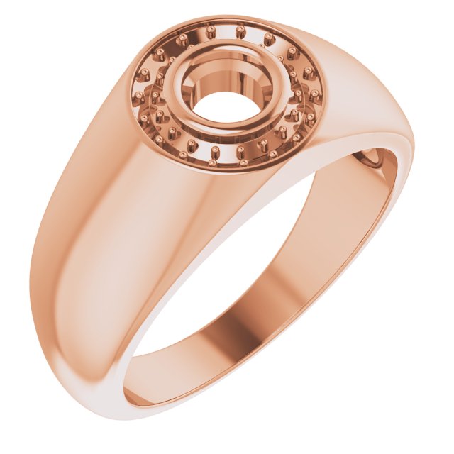 14K Rose 4.8 mm Round Ring Mounting