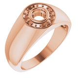 10K Rose 4.4 mm Round Ring Mounting