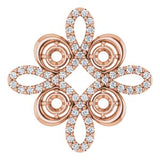 14K Rose 1/6 CTW Natural Diamond Semi-Set Clover Pendant