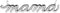 Sterling Silver 23x4.81 mm Petite Mama Script Necklace Center