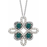 Platinum Lab-Grown Alexandrite & 1/6 CTW Diamond Clover 18" Necklace