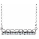 Platinum 1/5 CTW Natural Diamond Infinity-Inspired Bar 16" Necklace