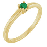 14K Yellow Natural Emerald Ring