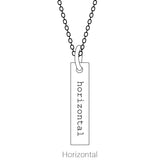 14K Yellow Gold Natural Blue Sapphire Family Engravable Bar Pendant