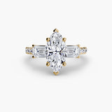 Three-Stone Ring with Pavé Band 4