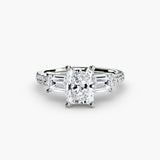 Three-Stone Ring with Pavé Band 4