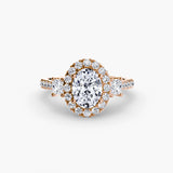 Three-Stone Ring with Halo 2