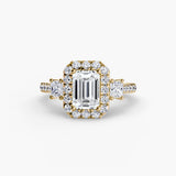 Three-Stone Ring with Halo 2