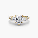 Five Stone Ring with Pavé Band